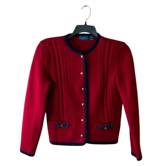 Carroll Reed Cardigan Sweater Womens 6 Long Sleeve Button Wool Preppy Feminine - Picture 3 of 7